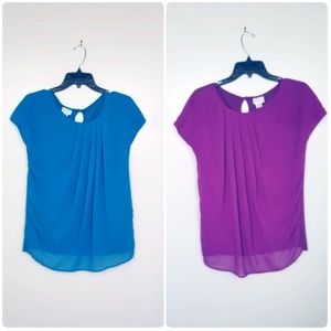 Set Of 2 Semi-sheer Jaclyn Smith Blouses